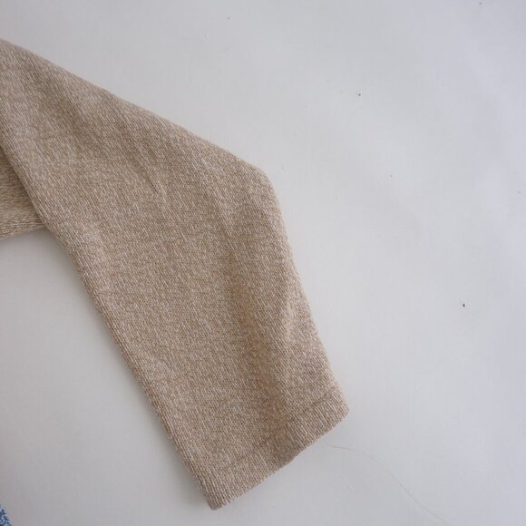 Alia Beige Blue Embroidered Floral Knit Zip Up Cardigan Sweater Large - Picture 6 of 14